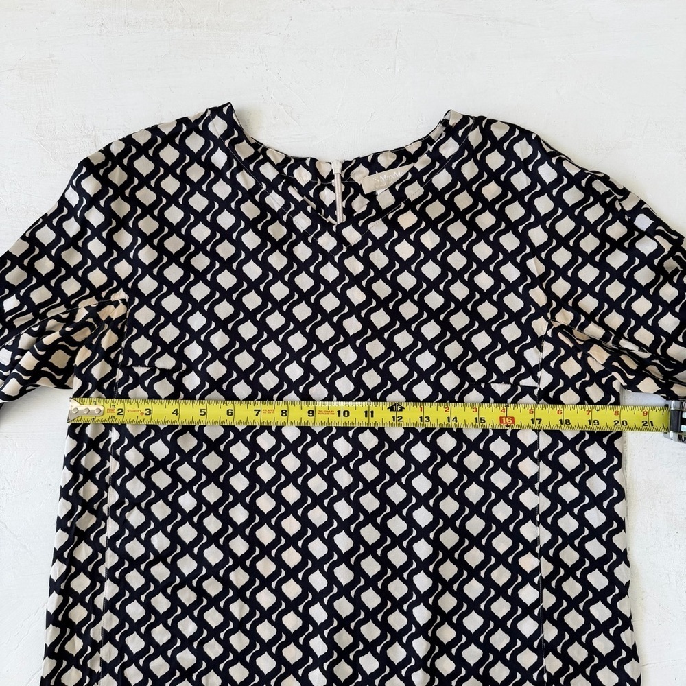 'S Max Mara 100% Silk Geometric Top US 12 - Picture 7 of 8